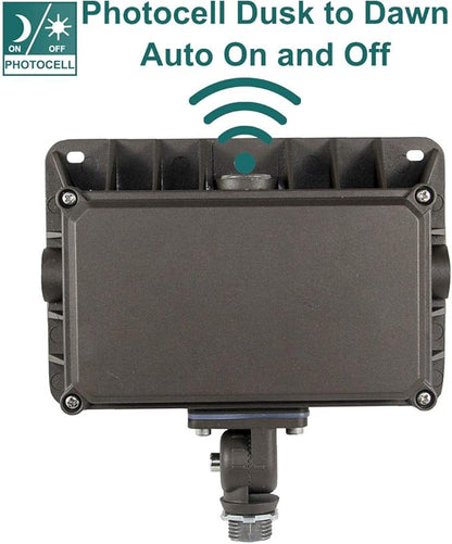 kadision LED Flood Light Outdoor with Dusk to Dawn Photocell, 50W 6500LM IP65 Waterproof Adjustable Knuckle Mount LED Flood Lights 5000K 100-277V ETL Listed