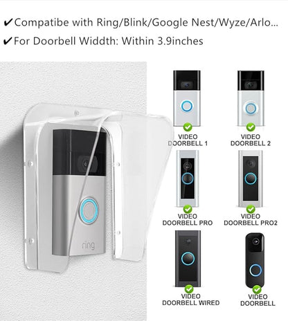 Doorbell Rain Cover Weatherproof Compatible for Ring/Blink/Google Nest Video Doorbells, Large Acrylic Doorbell Cover Protector for Outside Camera Doorbells/Door Keypad/Attendance Machine(Model B)