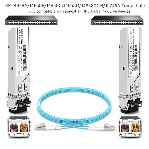 OPSTRAN 1000BASE-SX SFP Optical Transceiver Module Compatible with HPE Aruba J4858D J4858DCM JL745A Q8N53A ProCurve J4858C J4858B J4858A 850nm 550m DDM Duplex LC MMF 4pcs/Pack