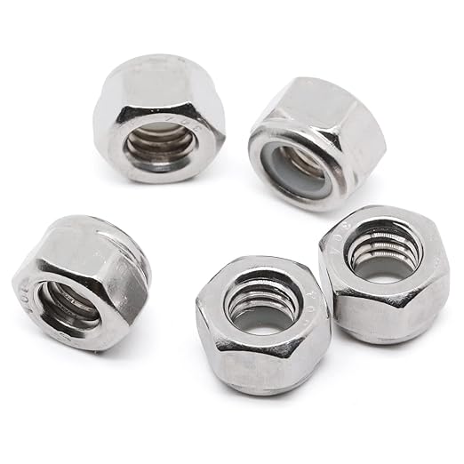 MewuDecor 3/8-16 Nylon Insert Hex Lock Nuts Locknuts, 304 Stainless Steel 18-8, Bright Finish, 25 PCS