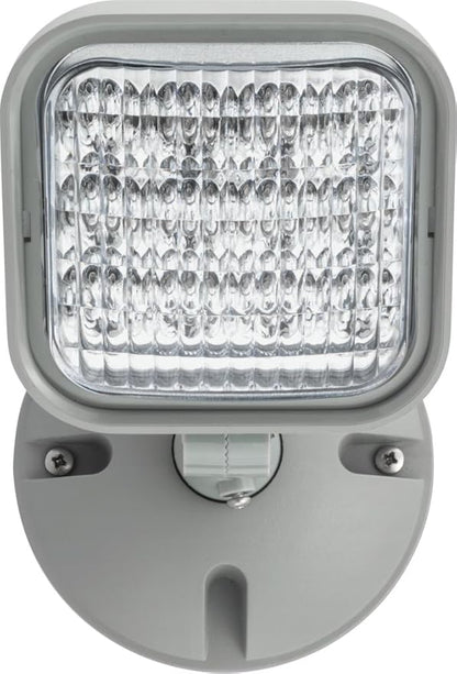 Lithonia Lighting Weatherproof LED Emergency Light Remote Head, One Single Head Emergency Light for Business, Indoor and Outdoor Use, Square, Gray (ERE GY SGL WP SQ M12)