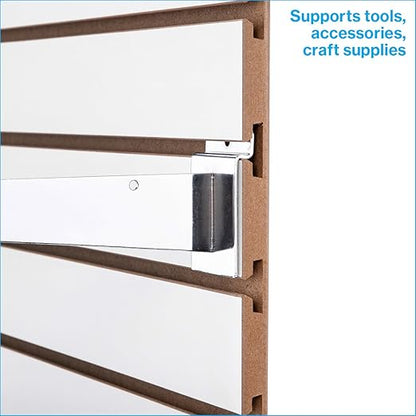 SSWBasics 4ft x 2ft Horizontal White Slatwall Panels Easy Organizer (24"H x 48"L) - Pack of 2 - Streamline Your Space with Effortless Retail Displays, Garage Wall Solutions, and Craft Storage