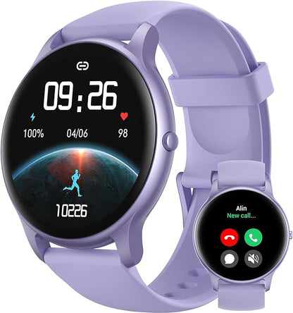 Parsonver Smart Watch(Answer/Make Calls), Smartwatch for Women Men IP68 Waterproof, 100+ Sport Modes Fitness Activity Tracker, Heart Rate/Sleep/Steps Monitor, Fitness Watch for Android iPhone, Purple