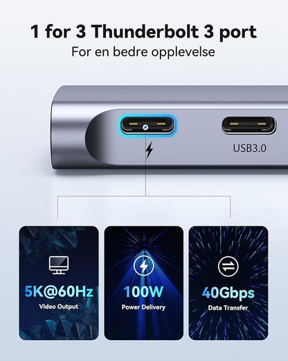 USB C Adapter HDMI Hub for MacBook Pro/Air M1 M2 M3 2024 2023 13" 15" 16",Mac USB Adapter 7-in-2, MacBook Accessories with HDMI,Thunderbolt 3, USB C and 2 A 3.0 Data Ports, SD&microSD Card Reader