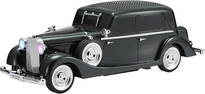 WSTER Vintage Car Bluetooth Speaker, Retro Classic Model with Powerful Sound, Built-in Mic, TWS Dual Pairing, Multi-Interface Output, Portable Wireless Outdoor Speaker for Parties & Beach (Black)
