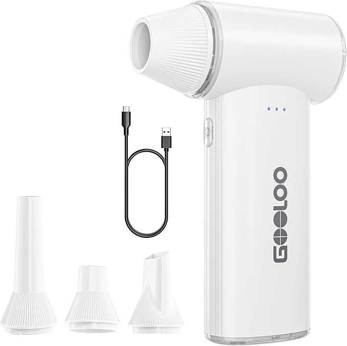 GOOLOO F3 Electric Air Duster- 150000RPM 52m/s Super Power Car Duster, Variable Speed Air Duster Rechargeable with Fast Charging, Mini Dust Blower for Computer, Keyboard, House, Outdoor and Car