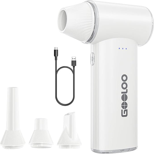 GOOLOO F3 Electric Air Duster- 150000RPM 52m/s Super Power Car Duster, Variable Speed Air Duster Rechargeable with Fast Charging, Mini Dust Blower for Computer, Keyboard, House, Outdoor and Car