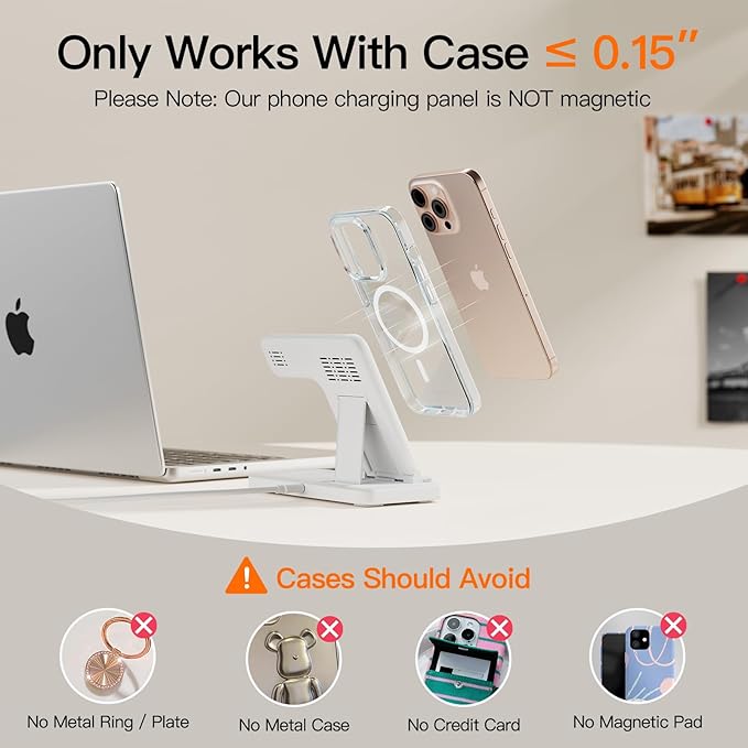 2025 3 in 1 Wireless Charger for iPhone 16 15 14 13 12 11 XR 8, Apple Charging Station for Apple Watch 10/9/Ultra/8/7/SE/6/5/4 & AirPods Series, Wireless Charging Station for Multiple Devices Apple