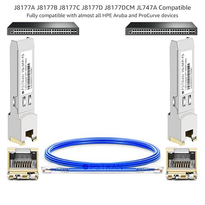 OPSTRAN 1000BASE-T SFP RJ45 Copper Transceiver Module Compatible with HPE Aruba J8177D J8177DCM JL747A Procurve J8177C J8177B J8177A 100m Cat5e/6 4 Pack