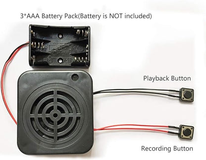 Voice Recording Box, 2/4 Minutes 3W DIY Personalized Practical with 2 Control Buttons Clear Sound for Stuffed Animals/Gift/Toy Message Recording Module(#1)