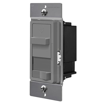 TOPGREENER Kalide 0-10V Dimmer Light Switch, LED Dimmer Switch, Low Voltage Dimmer, 3-GYay or Single Pole, 120VAC 60Hz, 120VAC 10A/ 277VAC 5A LED, TGSDS-010-GY, Gray