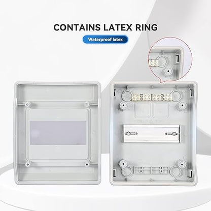 Mollom 6 Way Power Distribution Box with Bus Bars and Din Rail for Miniature Circuit Breaker MCB, Waterproof IP66.Padlock Available for Indoor and Outdoor Use
