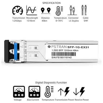 OPSTRAN 1000BASE-LX SFP Optical Transceiver Module Compatible with D-Link DEM-314GT 1310nm 40km DDM Duplex LC SMF