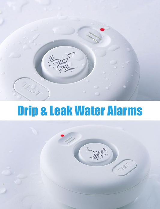 5 Pack Water Leak Alarm Detector, 120dB Loud Alert Water Sensor, IP66 Waterproof, Sensitive Leak and Drip Alert, Easy Installation for Home, Basement Flood Prevention, Bathroom, Sink, Laundry