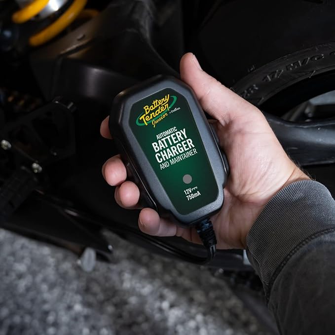 Battery Tender Junior 12V, 750mA Charger and Maintainer: Automatic 12V Powersports for Motorcycle, ATVs, and More - Smarter Than a Trickle Charger - 021-0123