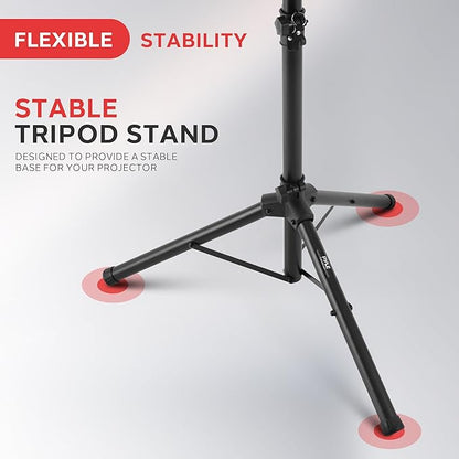 Pyle Projector Stand Tripod 28.0'' - 50.0'', Pro DJ Laptop, Easy Setup, Portable Studio Stand for Laptops, Mixers, and Projectors, Height Adjustable for Stage, Home, Studios, Stable and Versatile