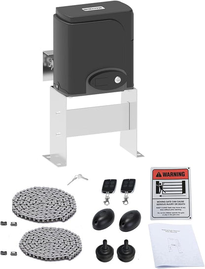 GATEXPERT Automatic Sliding Gate Operator Kit Driveway Security Gate Opener Hardware Kit with Two Transmitters and Infrared Photocell for Slide Gates up to 40 feet Long (for Gates up to 1300lbs)