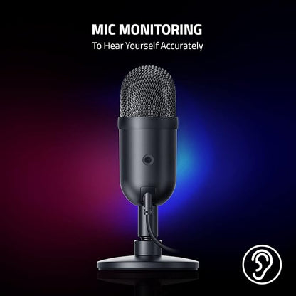 Razer Seiren V2 X USB Condenser Microphone for Streaming and Gaming on PC: Supercardioid Pickup Pattern - Integrated Digital Limiter - Mic Monitoring and Gain Control - Built-in Shock Absorber
