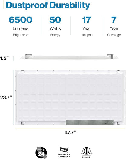 Sunco 24 Pack 2x4 LED Flat Panel Light Drop Ceiling Office Shop Commercial Warehouse Fixture, 5500 Lumens, Selectable Features, 30W/40W/50W, 4000K/5000K/6000K, Dimmable (0-10V), Dustproof ETL.