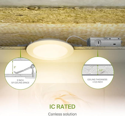ASD 1 Pack LED Smart Recessed Lighting 6 Inch 15W, RGBW Color Changing Lights, Compatible with Alexa & Google Assistant, Dimmable 2700K-6500K Selectable RGB Lights, WiFi Bluetooth Ceiling Light, ETL