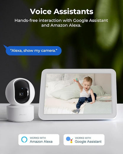 IMILAB C21 2.5K Security Camera Indoor, 360° View Room Camera for Bedroom, Dog Cat Cam w/Phone App, Indoor Cam for Baby Kids Pet Monitor, Night Vision, Two Way Audio, 2.4GHz WiFi, Local/Cloud Storage
