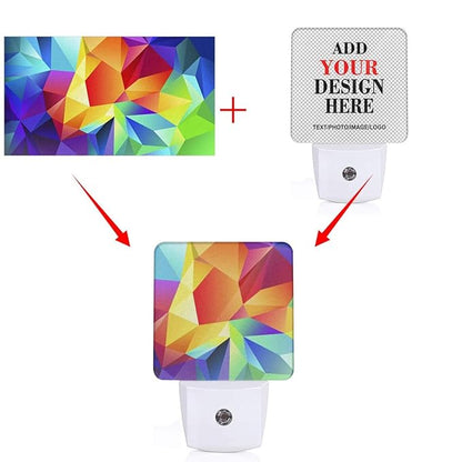 COWDIY Custom Plug in Night Lights, Personalized Your Own Photo on LED Lamps, Auto Sensor Warm Sweet Nightlights for Bathroom/Toilet/Bedroom/Nursery (1Pcs)