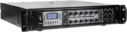 Rockville RCS1000-6 1000W 6-Zone Commercial Amplifier, Bluetooth, USB/SD Inputs, Echo Mic Controls, 70V/100V/8-Ohm Compatibility, Perfect for Restaurants, Schools, and Conference Rooms