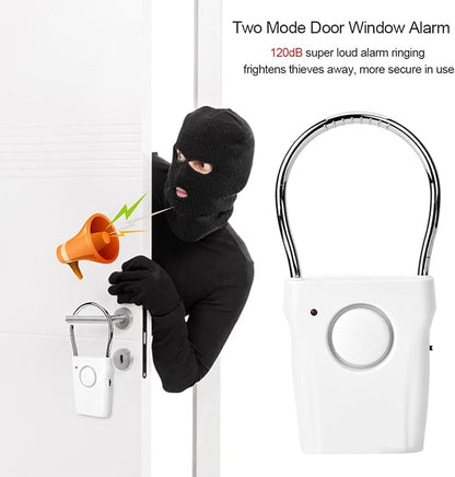 BORDSTRACT Door Handle Alarm, 120dB Vibration and Touching Triggered Portable Door and Window Alarm, for Traveling, Hotel, Apartment, Home Security
