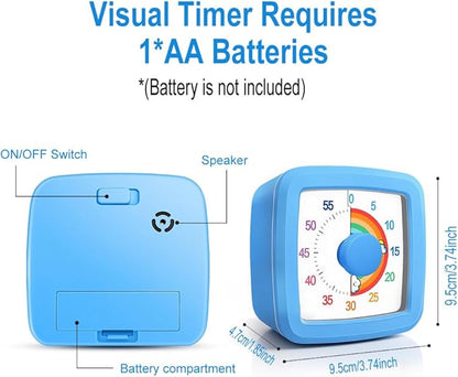 MEPHILIMIA Visual Timer for Kids & Adults, 60 Minute Rainbow Countdown Timer, Time Management Tool for Classroom, Home, Kitchen, Office, School