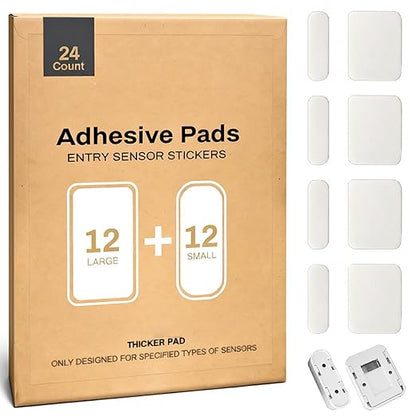 AUFORPET Thick Adhesive Replacement Tape Compatible with SimpliSafe Entry Door Sensor Magnet, Pre-Cut Pads, Easy Installation, Pack of 12 Sensor Pads & 12 Magnet Pads