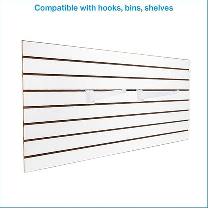 SSWBasics 4ft x 2ft Horizontal White Slatwall Panels Easy Organizer (24"H x 48"L) - Pack of 2 - Streamline Your Space with Effortless Retail Displays, Garage Wall Solutions, and Craft Storage