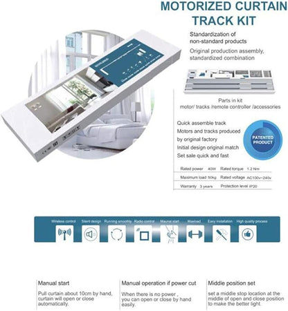 OlideSmart DIY WiFi Smart Automatic Curtain Motor Track System, Automatic Curtain Motor, Blinds Tracks, Length can be Customized (White, 5.2m)