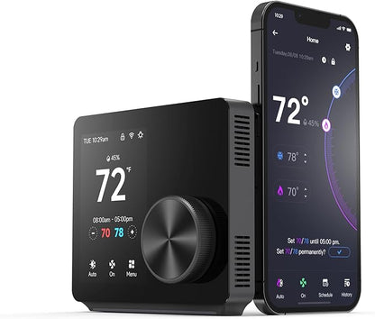 ST300 WiFi Thermostat, Compatible with Alexa and Google, App Control, 3.5” Touch Screen, Knob, Easy Install, Universal Compatibility, 7 Day Scheduling, Night Light, Zoning Compatible