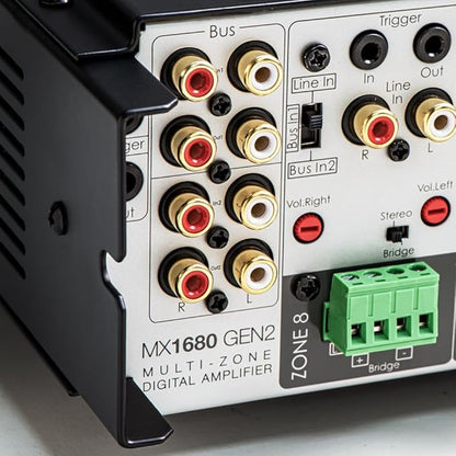 OSD Audio MX1680 GEN2 8 Zone Amplifier 16Ch x 80W, Class D, Front Panel On/Off Buttons, Distributed Audio