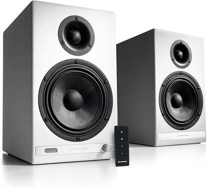 Audioengine HD6 Premium Powered Bookshelf Speakers | 150W Audiophile-Grade Bluetooth 5.0 Speakers with aptX HD | 24-Bit DAC | Real Wood Veneer