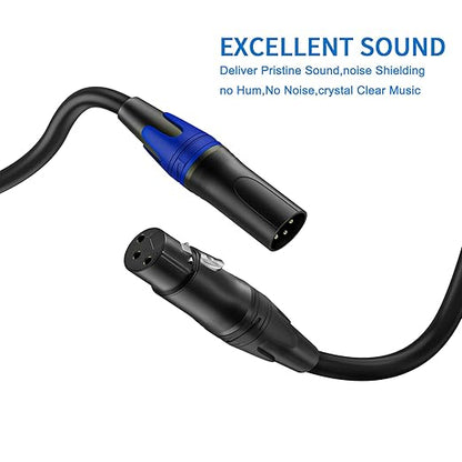 LanSenSu XLR Female to 2 XLR Male Patch Y Cable - 10ft Balanced Microphone Splitter Cord Audio Adaptor (1Pack)