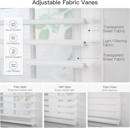 Tokblind Motorized Sheer Shade with Remote Control, Light Filtering Electric Roller Blinds Compatible with Alexa via Hub, Rechargeable Smart Window Shade Custom Size (Light Filtering White)