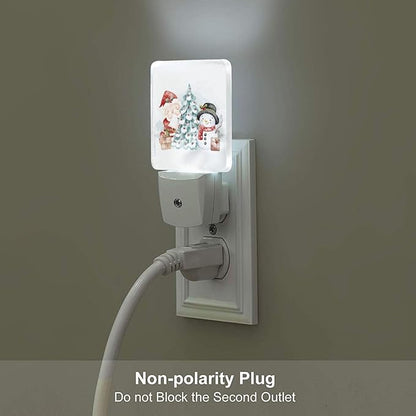 FSHVQKD Santa Claus and Snowman Night Light,Plug-in Nightlights Auto Sensor Night Lamp Dusk to Dawn Lamp Home Decor for Nursery Children Girls Boys