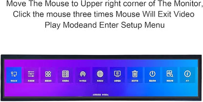 VSDISPLAY 21.3" Ultra Wide Bar Display 1920x360 IPS Digital Signage Monitor with USB Auto-Play, Image Rotation, and Mounting Holes for Advertising