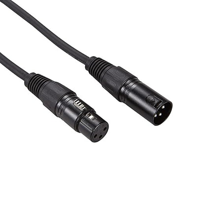 MFL. 25 ft Flexible DMX Cable 3 Pin Signal XLR Male to Female Cable Wire for Stage Lighting DJ Lights, 110 Ohms Impedance, Black, 4 Pack