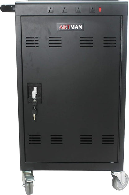35 Device Mobile Charging Station for Laptops/Tablets/iPads/Chromebooks,35 Bay Lockable Charging Cabinet with Cable Management & Power Strip Included, Laptop & Tablet Storage Carts,Easy Assembly