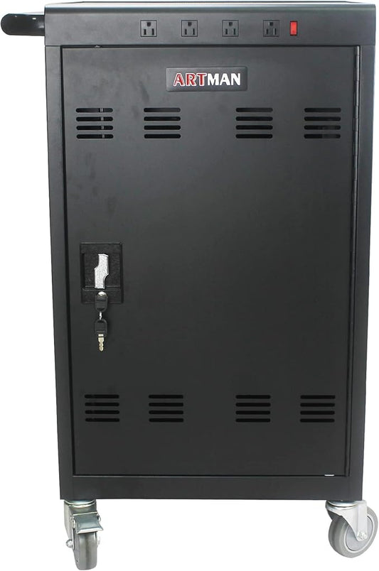 35 Device Mobile Charging Station for Laptops/Tablets/iPads/Chromebooks,35 Bay Lockable Charging Cabinet with Cable Management & Power Strip Included, Laptop & Tablet Storage Carts,Easy Assembly