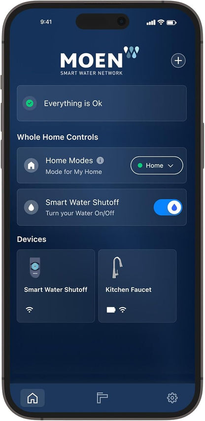 Moen Flo Smart Water Monitor and Automatic Shutoff Sensor, Wi-Fi Connected Water Leak Detector for 1-Inch Diameter Pipe, 900-006