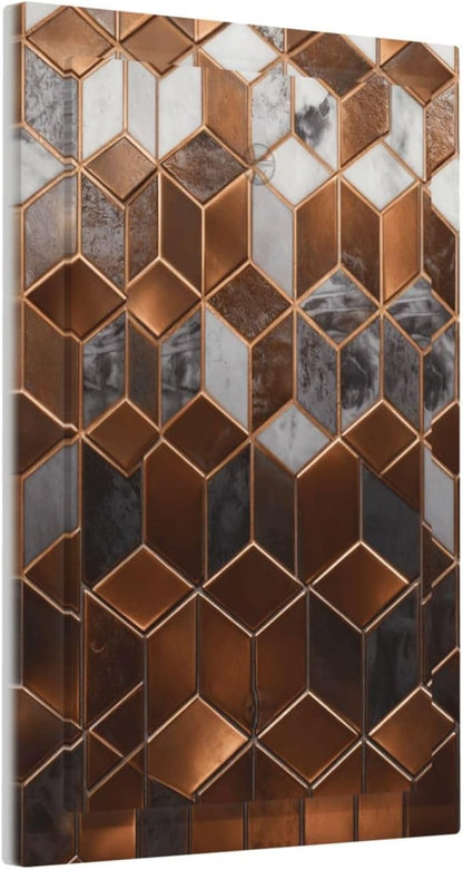 Bvtewkhz Brown Abstract Luxury Modern Geometric Cubic Marble No Device Single Blank Decorative Light Switch Covers Electrical Faceplate Switch Plates for Bathroom Kitchen Home