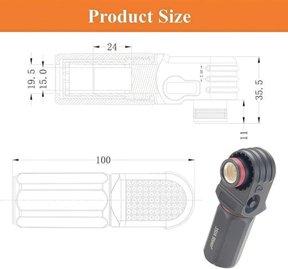 90 Degree 12mm 350A 95mm² Single Core Plug for Energy Storage Battery IP67 Waterproof EV Battery Container Connector,1PC (Black, 350A)