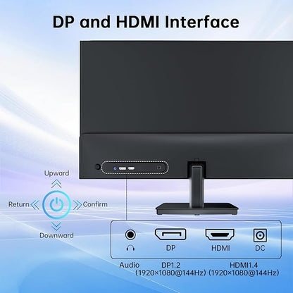 KTC 23.8 Inch Gaming Monitor, FHD@144Hz 120Hz Monitor with IPS Panel, Hardware Anti-Blue Light, 95% DCI-P3, 99% sRGB, ΔE＜2, 300 cd/㎡, 1500:1, Flicker Free and Adaptive Sync for Working and Gaming
