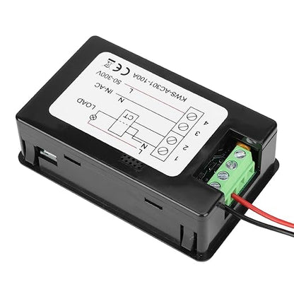 DROK AC Multimeter, 50-300V 0-100A with Open Transformer 110V 220V Voltage Current Power Electric Energy Monitor, Ampmeter Voltmeter LCD Screen for Home-use