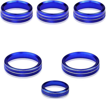 Knob Cover for F150 AC Climate Control Switch/Trailer/4WD/VOL/Tune Button Interior Center Console Trim Accessories Compatible with Ford F150 XLT 2016 2017 2018 2019 (Blue 6 Pcs)