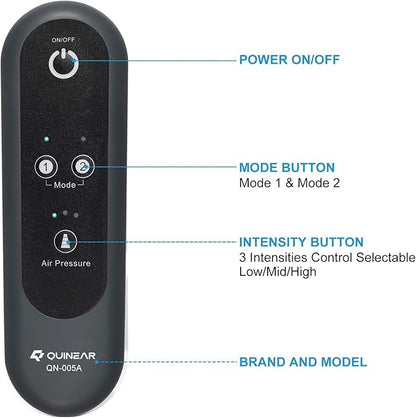 QUINEAR Air Compression Leg Massager for Circulation & Pain Relief, Calf Massagers with 2 Modes & 3 Intensities, Sequential Compression Device (SCD) for RLS, Edema, FSA-HSA - Ideal Gift