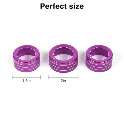 JeCar Air Conditioner Button Trim Cover Aluminum Alloy Knob Cover Fit for Toyota 4Runner 2010-2023, Purple